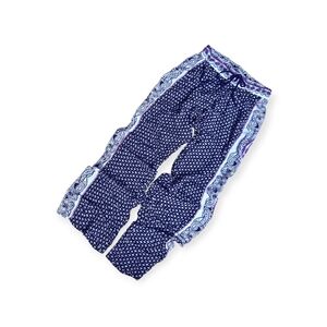 Simply Vera By Vera Wang Rayon Flowy Pull-On Pants Navy Blue Purple Paisley XS